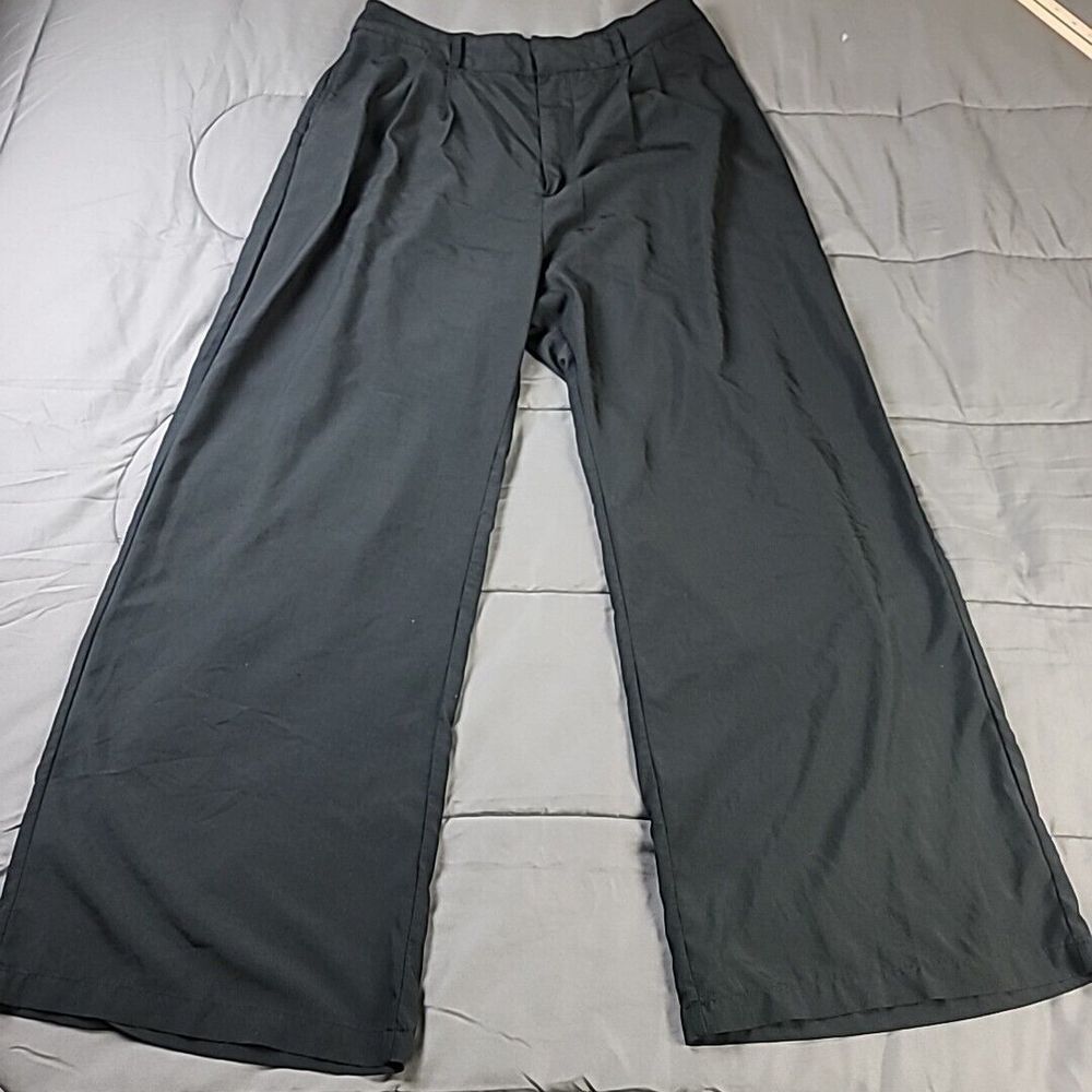 Abercrombie & Fitch Pants Women's Y2K Wide Leg Pleated Front Pants Black Large